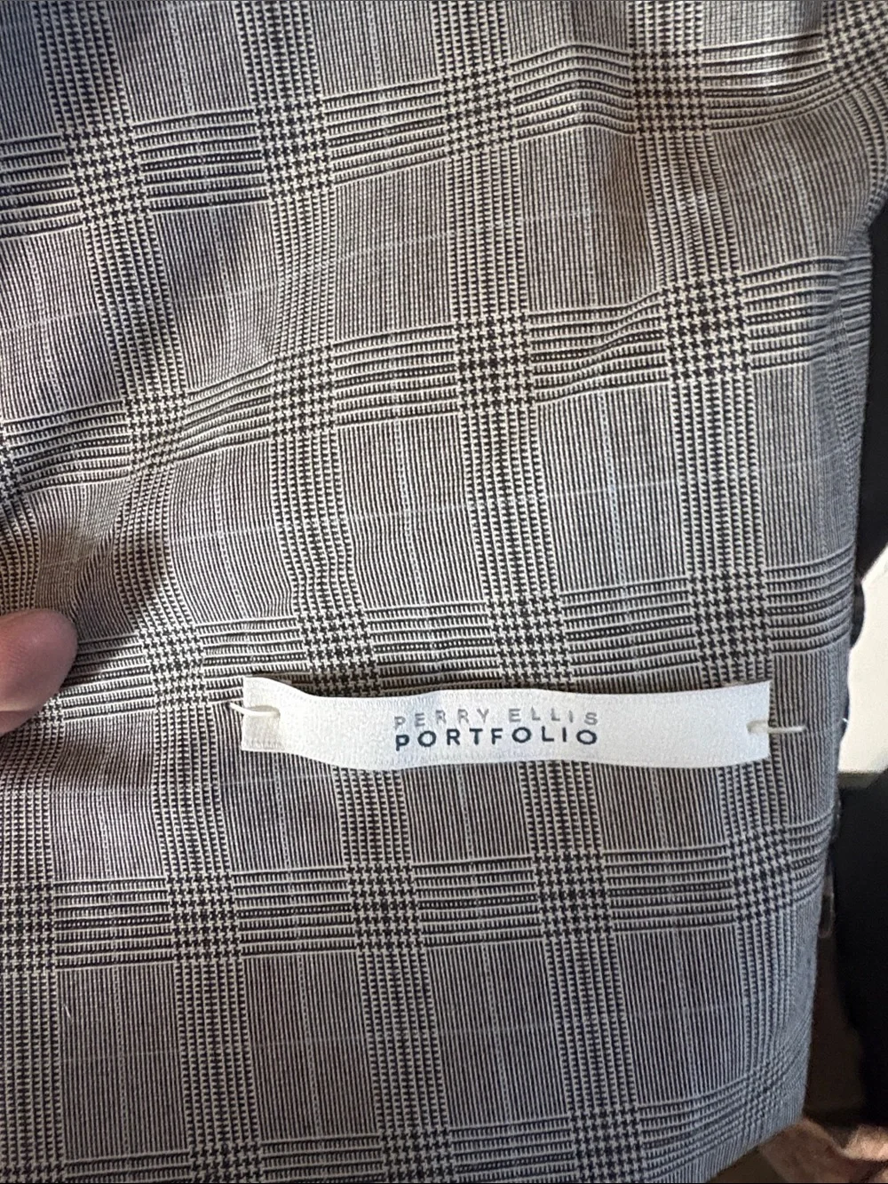 Perry Ellis Gray Glen Plaid Sport Coat